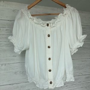 Off the shoulder white top!